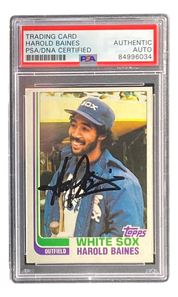 Harold Baines Signed Chicago White Sox 1982 Topps #684 Trading Card PSA/DNA Sports Integrity