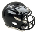 Haason Reddick Signed Philadelphia Eagles Black Mini Speed Helmet JSA ITP