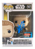 The Sports Integrity Hayden Christensen Signed Star Wars Anakin Skywalker Funko Pop #567 features his blue autograph, comes boxed with a 2022 Fall Convention Limited Edition sticker, and is authenticated by BAS.