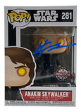 The Sports Integrity Hayden Christensen Signed Star Wars Anakin Skywalker Funko Pop #281 BAS features a blue autograph on the box window, glowing yellow eyes, and comes in its original Special Edition packaging.