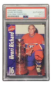 Henri Richard Signed Molson Export #16 Montreal Canadiens Hockey Card PSA/DNA