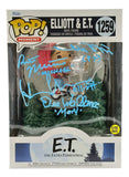 A Sports Integrity ET Cast (4) Signed Jumbo Funko Pop #1259, autographed by Henry Thomas, De Merritt & more, with “E.T. The Extra-Terrestrial” branded packaging and a “Glow in the Dark” sticker. JSA authenticated.