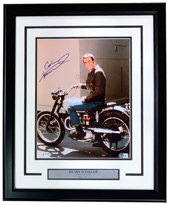 Henry Winkler Signed Framed 11x14 Happy Days Fonzie Photo Cool Inscribed BAS