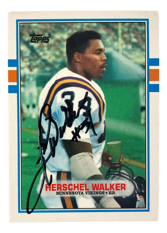 Herschel Walker Signed 1989 Topps #120T Minnesota Vikings Trading Card BAS