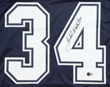 Herschel Walker Dallas Signed Navy Blue Football Jersey BAS