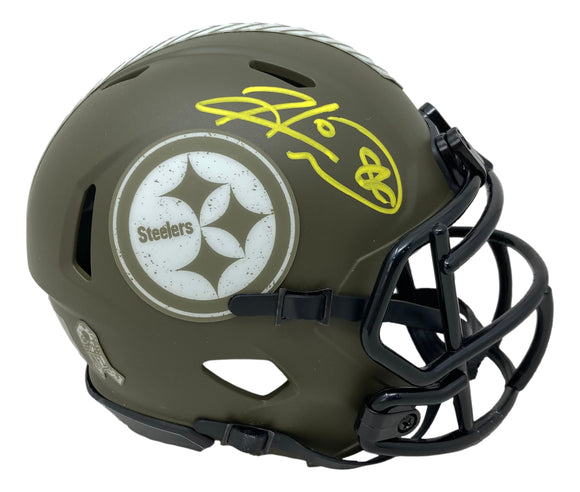 Hines Ward Signed Pittsburgh Steelers Salute To Service Mini Speed Helmet JSA