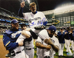 Trevor Hoffman Signed 11x14 Milwaukee Brewers Photo BAS Sports Integrity