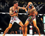 Max Holloway Dustin Poirier Signed 16x20 UFC Fight Photo JSA QR