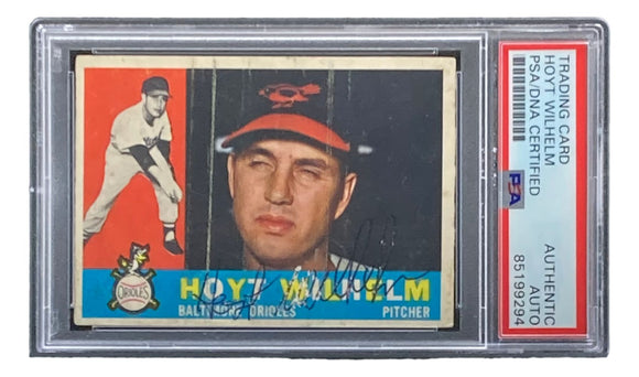 Hoyt Wilhelm Signed 1960 Topps #395 Baltimore Orioles Trading Card PSA/DNA