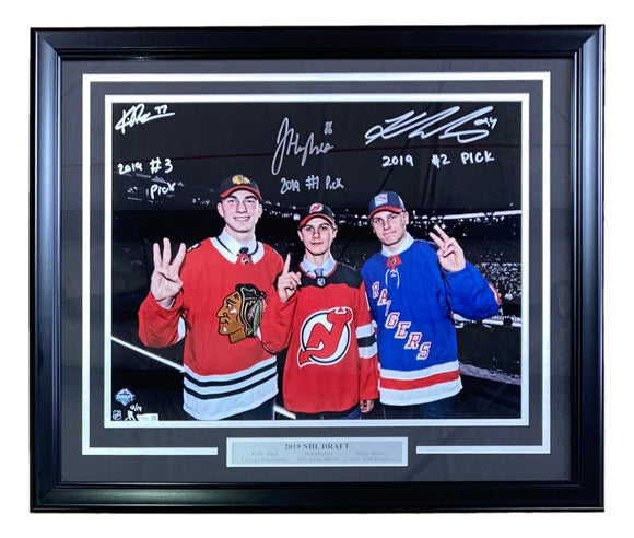 Jack Hughes Dach Kakko Signed Framed 16x20 2019 NHL Draft Photo Fanatics Sports Integrity