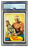 Hulk Hogan Signed 1985 Topps #1 WWF WWE Rookie Card PSA