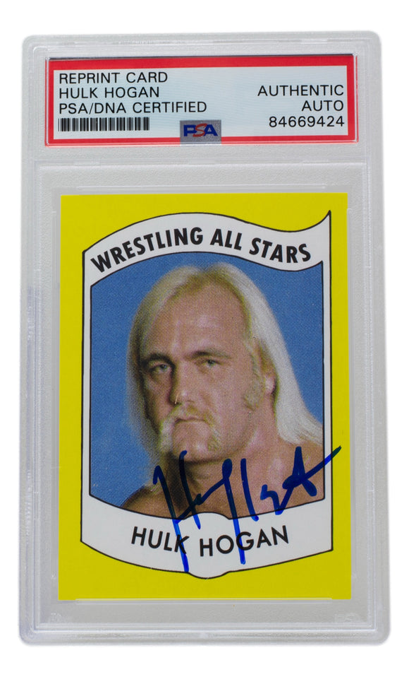 Hulk Hogan Signed Reprint 1982 Wrestling All Stars Card #2 PSA/DNA Sports Integrity