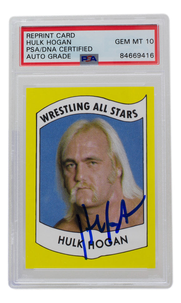 Hulk Hogan Signed RP 1982 Wrestling All Stars Card #2 PSA Auto Gem Mint 10