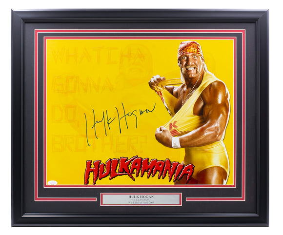 Hulk Hogan Signed Framed 16x20 Hulkamania WWE Photo JSA