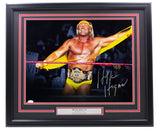 Hulk Hogan Signed Framed 16x20 WWE Title Belt Wrestling Photo JSA