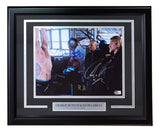 Sports Integrity Charlie Hunnam Labrava Signed Framed 11x14 Sons Of Anarchy Jax Happy Photo; features autographs, a plaque with names/show title, and includes another person standing shirtless to the left.