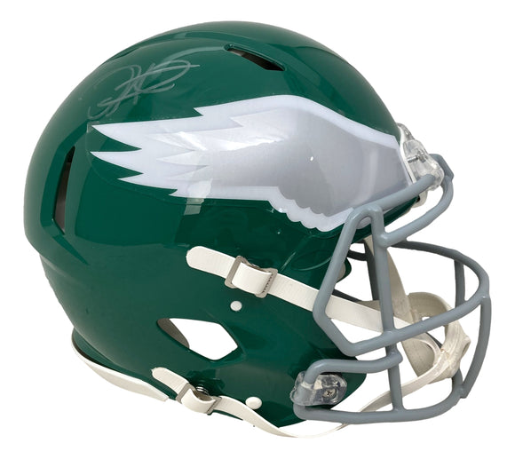 Jalen Hurts Signed Eagles Full Size Kelly Green Speed Replica Helmet BAS W376916