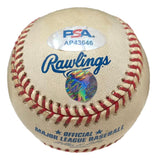 Sports Integrity Ichiro Suzuki Mariners Signed Game Used Official MLB Baseball PSA/DNA AP43646 features red stitching, a PSA authentication sticker, a holographic sticker, and Ichiro’s signature on the sweet spot.