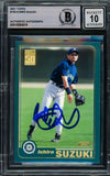 Ichiro Suzuki Signed 2001 Topps #726 Seattle Mariners Rookie Card BAS Auto 10