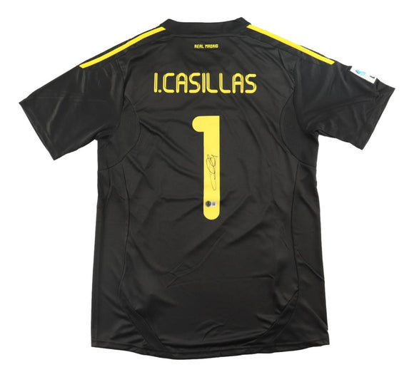 Iker Casillas Signed Real Madrid Black Adidas Soccer Jersey BAS