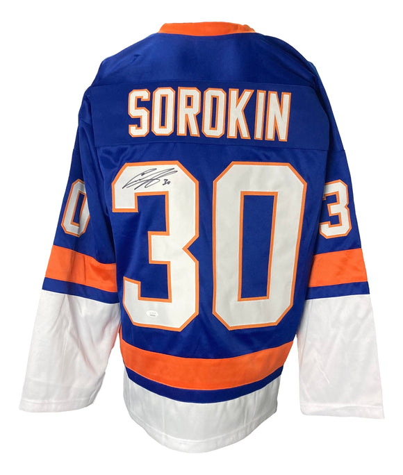 Ilya Sorokin Signed Custom Blue Pro-Style Hockey Jersey JSA ITP