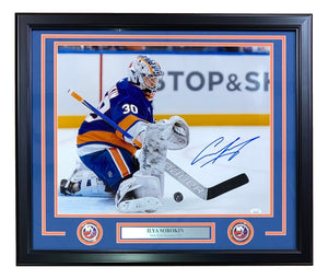 Ilya Sorokin Signed Framed 16x20 New York Islanders Photo JSA ITP Sports Integrity
