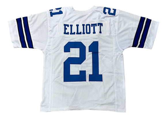 Ezekiel Elliott Custom White Pro-Style Medium Football Jersey Sports Integrity