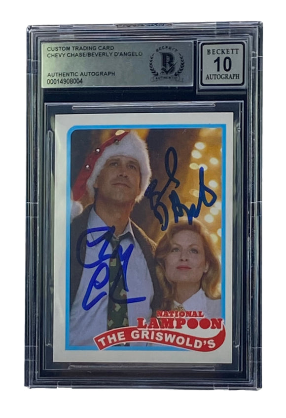 Chase & D'Angelo Signed National Lampoons Christmas Vacation Card BAS Grade 10 Sports Integrity