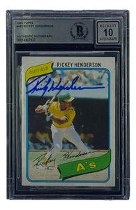 Rickey Henderson Signed 1980 Topps #482 Oakland A's Baseball Card BAS –  Sports Integrity