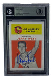 Jerry West Signed LA Lakers Reprint 1961 Fleer Rookie Card #43 BAS Sports Integrity