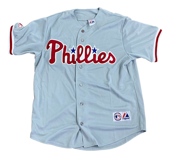 Philadelphia Phillies Grey Majestic Baseball Jersey