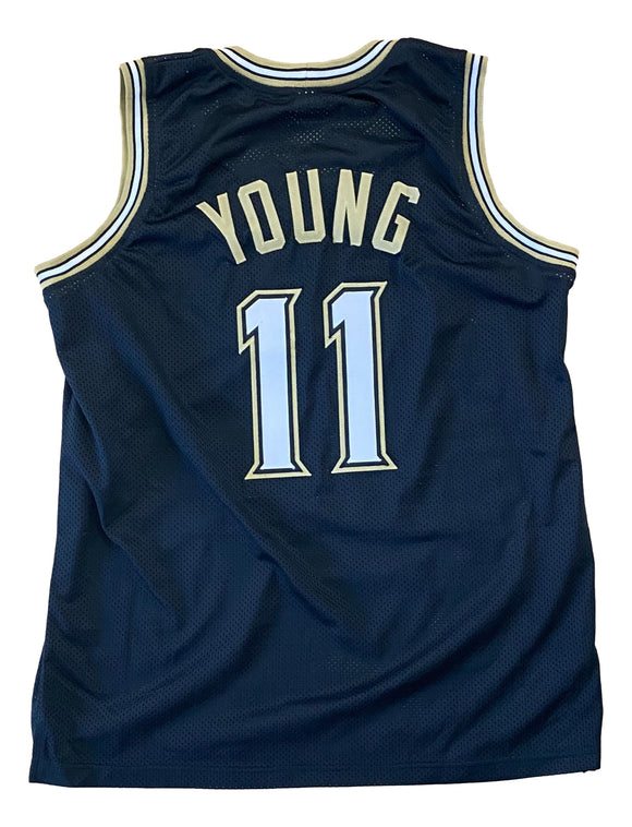 Trae Young Custom Black/Gold Pro-Style Basketball Jersey