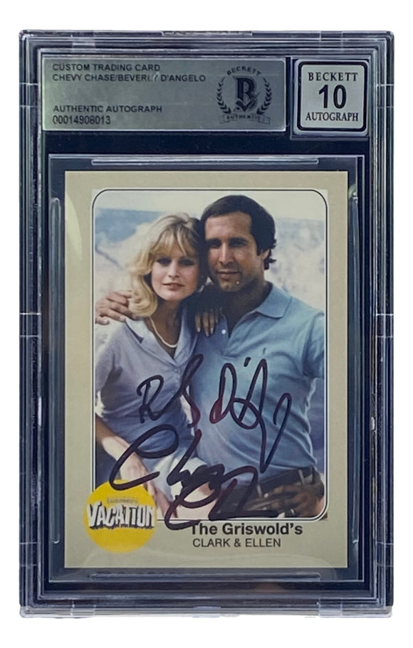 Chevy Chase D'Angelo Signed National Lampoons Trading Card Card BAS Grade 10 Sports Integrity