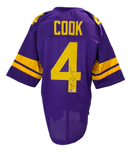Dalvin Cook Signed Custom Purple/Yellow Pro-Style Football Jersey BAS ITP