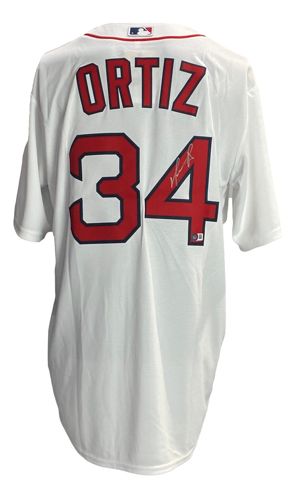 David Ortiz Signed Red Sox White Nike Baseball Jersey Sports Integrity