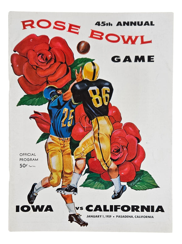 Iowa vs California 1959 Rose Bowl Official Game Program