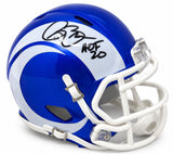 Isaac Bruce Signed Los Angeles Rams T/B Blue Mini Speed Helmet HOF 20 GTSM