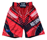 Israel Adesanya Signed Custom Red MMA Fight Trunks BAS