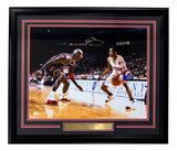 Allen Iverson Signed Framed 16x20 76ers vs Michael Jordan Photo 2 JSA QR