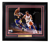 Allen Iverson Signed Framed 16x20 76ers vs Kobe Bryant Photo JSA QR