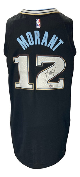 Ja Morant Signed Memphis Grizzlies Black Nike Swingman LG Jersey