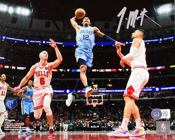 Ja Morant Signed 8x10 Memphis Grizzlies vs Chicago Bulls Photo BAS Sports Integrity