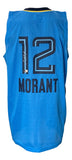 Ja Morant Signed Memphis Light Blue Pro-Style Basketball Jersey BAS