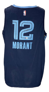 Ja Morant Signed Memphis Grizzlies Navy Blue Nike Swingman 2XL Jersey BAS Sports Integrity