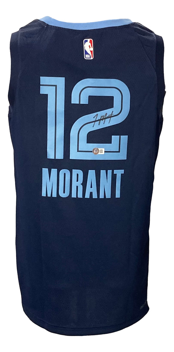 Ja Morant Signed Memphis Grizzlies Navy Blue Nike Swingman Jersey BAS Sports Integrity