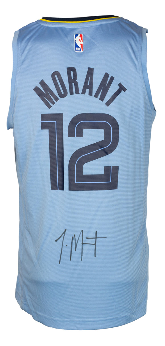 Ja Morant Signed Blue Fanatics Memphis Grizzlies Basketball Jersey JSA Sports Integrity