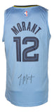 Ja Morant Signed Blue Fanatics Memphis Grizzlies Basketball Jersey JSA
