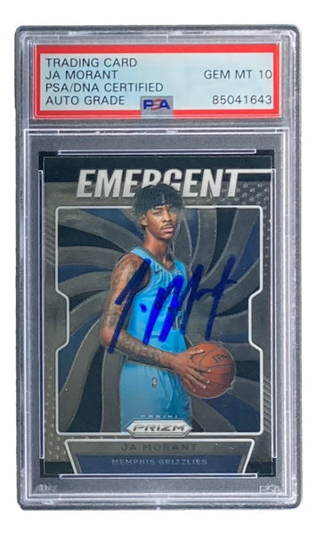 Ja Morant Signed 2019-20 Panini Prizm #17 Grizzlies Rookie Card PSA/DNA Gem MT 10