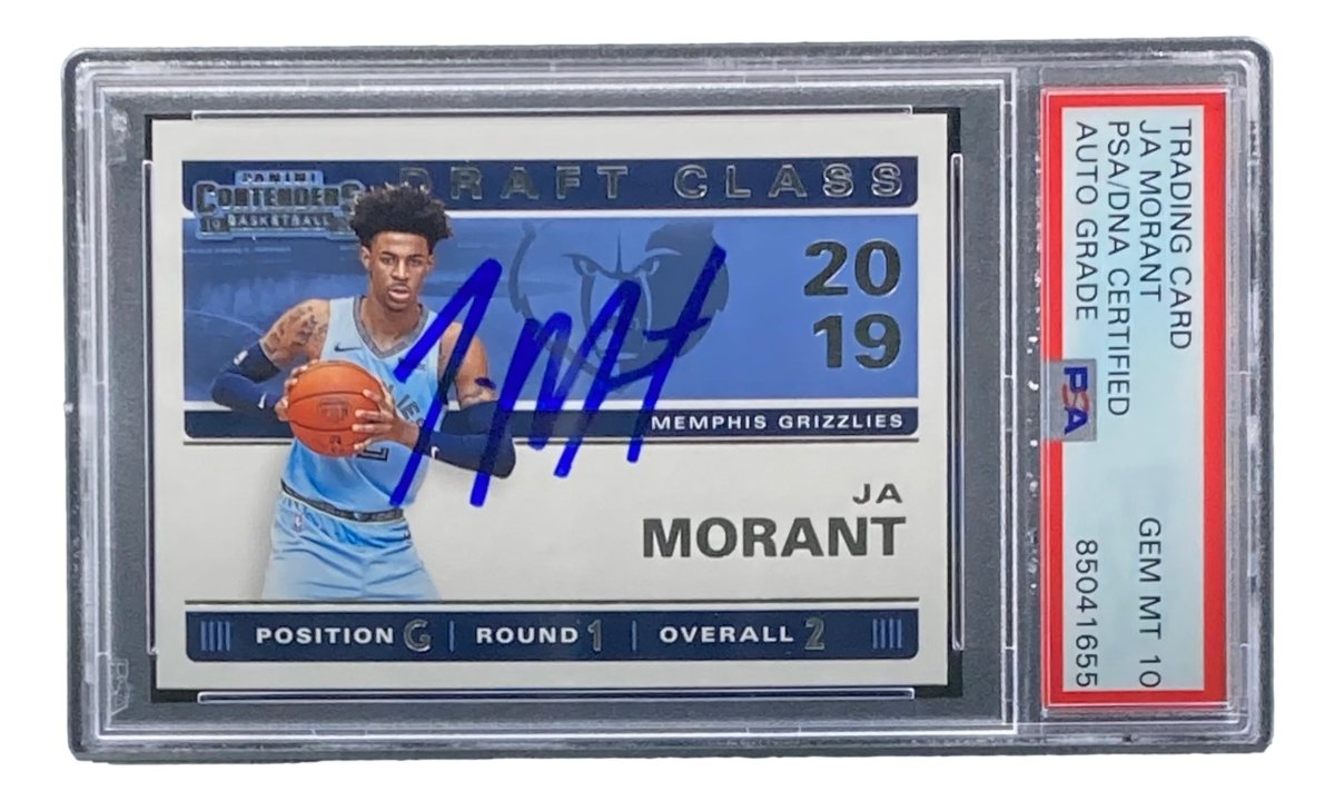 Ja Morant Signed 2019-20 Panini Contenders #2 Rookie Card PSA/DNA Gem MT 10 Ja Morant Signed 2019-20 Panini Contenders #2 Rookie Card PSA/DNA Gem MT 10