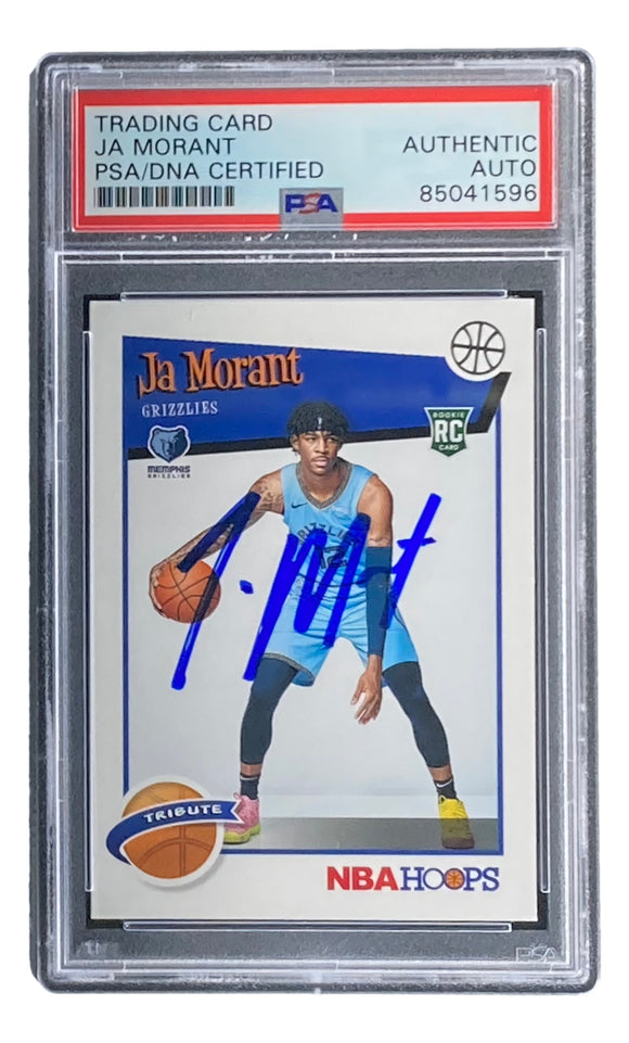 Ja Morant Signed 2019/20 Panini Hoops #297 Grizzlies Rookie Card PSA/DNA Sports Integrity